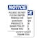 Signmission Please Do Not Flush Paper Towels, 7 in W x Rectangle, Plastic OS-2PACK-NS-P-710-V-17382 - alternate 1